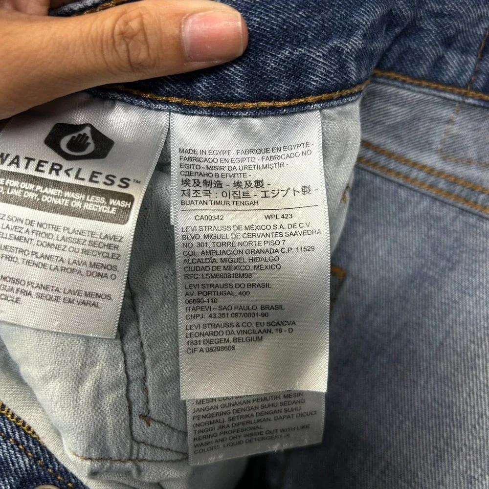 Levis 501 Straight Jeans Men's Blue Denim Pockets Classic Button Fly - 36X32